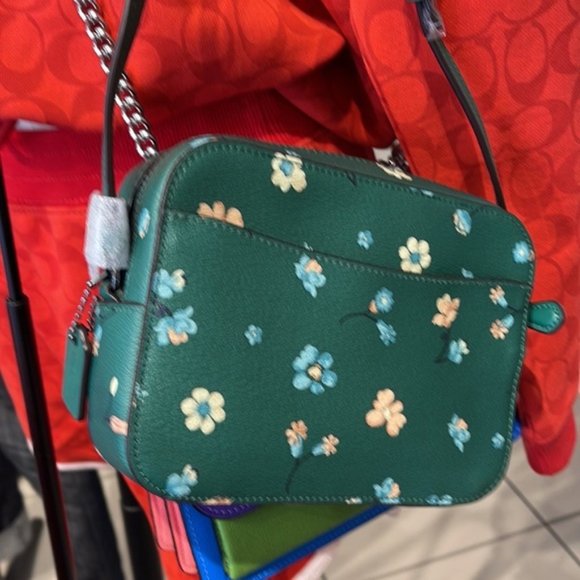 Coach Bags Coach Mini Camera Bag With Mystical Floral Print Green